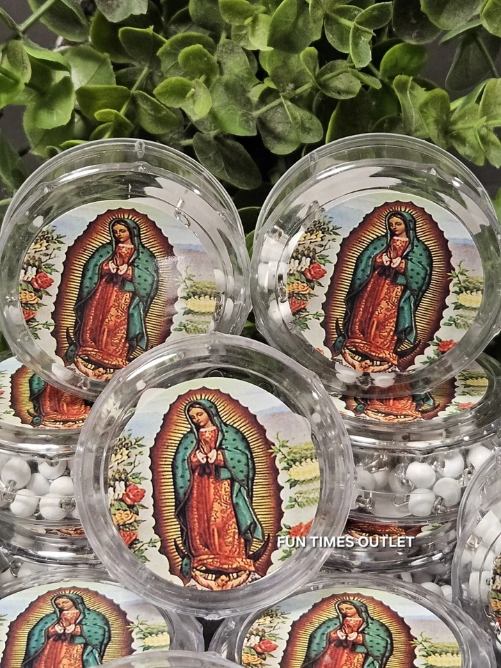 12 BATISMO COMUNHÃO ROSÁRIO FAVORES BAUTIZO VIRGEN DE GUADALUPE RECUERDOS ROSARIO - Imagem 2 de 4