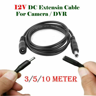 DC Power Supply Extension Cable 12V/24V for CCTV Camera/DVR/PSU Lead 3M/5M/10M