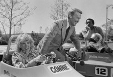 Connie Stevens vs Flip Wilson with co-host Vin Scully on Celebrity- Old Photo