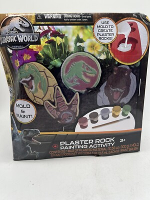 jurassic world plaster rock mold & Paint Dinosaur Footprint Dig Discover Kid Toy