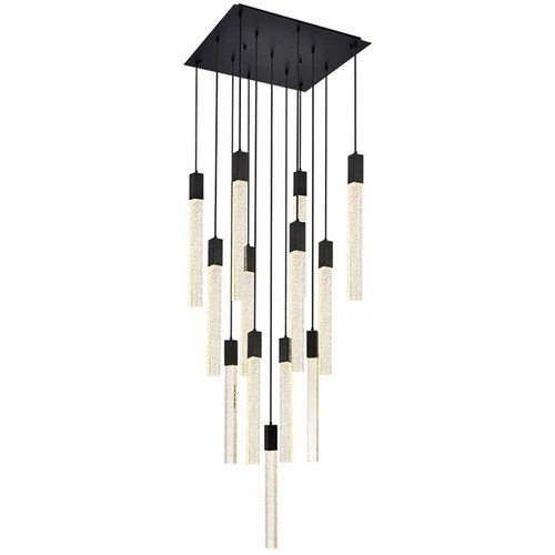 Elegant Lighting Weston 13-Light Modern Metal and Crystal Pendant in Black - Picture 1 of 8