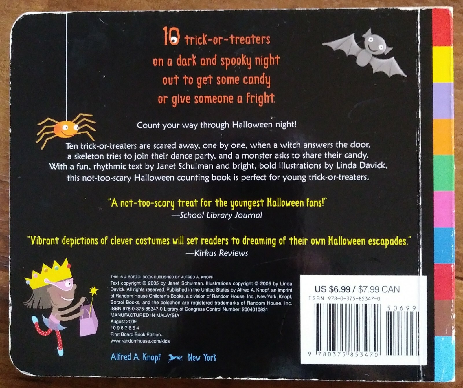 10 Trick-or-Treaters, A Halloween Counting Board Book by Janet Schulman ...