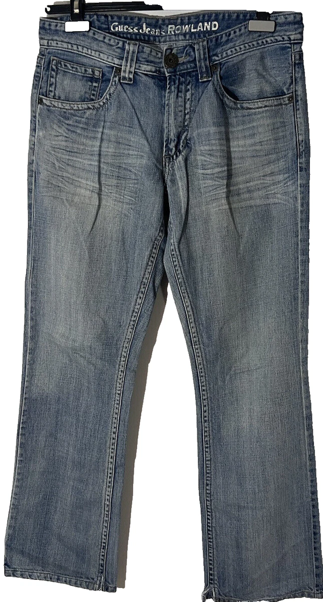 Guess Jeans Rowland Distressed Blue Jeans Threaded Pocket design