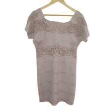 Free People Dress Womens Size Meidum Beige Lace Crochet Fitted New Romantics