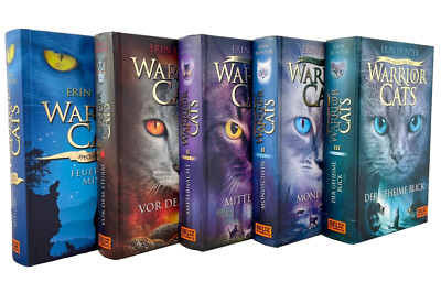   5x Warrior Cats - Bücher Buchpaket Sammlung Erin Hunter Feuerstern Mondschein