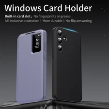 For Samsung S25 Edge S24 S23 S22 Ultra S-View Card Wallet Leather Smart Case