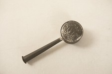 Antique Tin Baby Rattle  Whistle B6A-3/JSF6  5.5" For a Good Child Alphabit