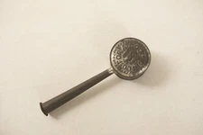 Antique Tin Baby Rattle & Whistle (B6A-3/JSF6)  5.5" For a Good Child Alphabit