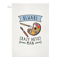 Beware VerrüCkte KüNstler Mann Geschirrtuch SpüLlappen Kunst Vatertag Freund