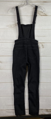 Madewell Jean Overalls Romper XXS Black Skinny Leg Stretch Denim Side Zip Boho - Picture 8 of 12