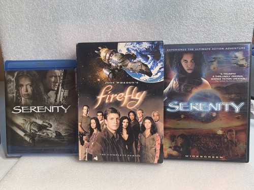 Serenity & Firefly DVD Show & Movie DVD & NEW Blu-Ray Bundle Joss Whedon