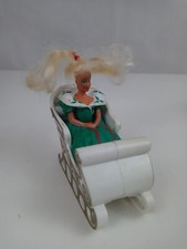 1995 McDonalds Happy Meal Toy Mattel Holiday Barbie In Christmas Sleigh