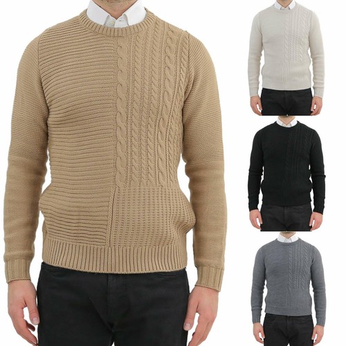 Maglione Uomo Lana Invernale Girocollo Slim Pullover Maglia Maglioncino  Pesante | eBay