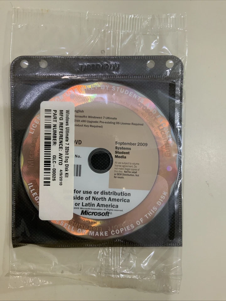 Windows 7 Ultimate 32 Bit UPGRADE ACADEMIC STUDENT EDITION STUDENT SYSTEMS MEDIA - Image 2 of 4