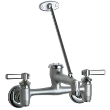 Chicago Faucets 897-RCF Service Sink Faucet Wall Mount Rough Chrome 2 Handle