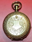 1890 Elgin Pocketwatch 14k with a beautifully etched case  6s, 7j, hunting