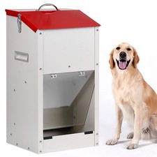 Galvanized Automatic Dog Feeder Large Breed Dog Food Dispenser for Large Dogs...