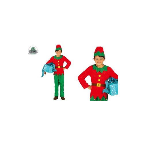 Costume Elfo Bambino 7/9 Anni Aiutante Di Babbo Natale Folletto - Foto 1 di 1