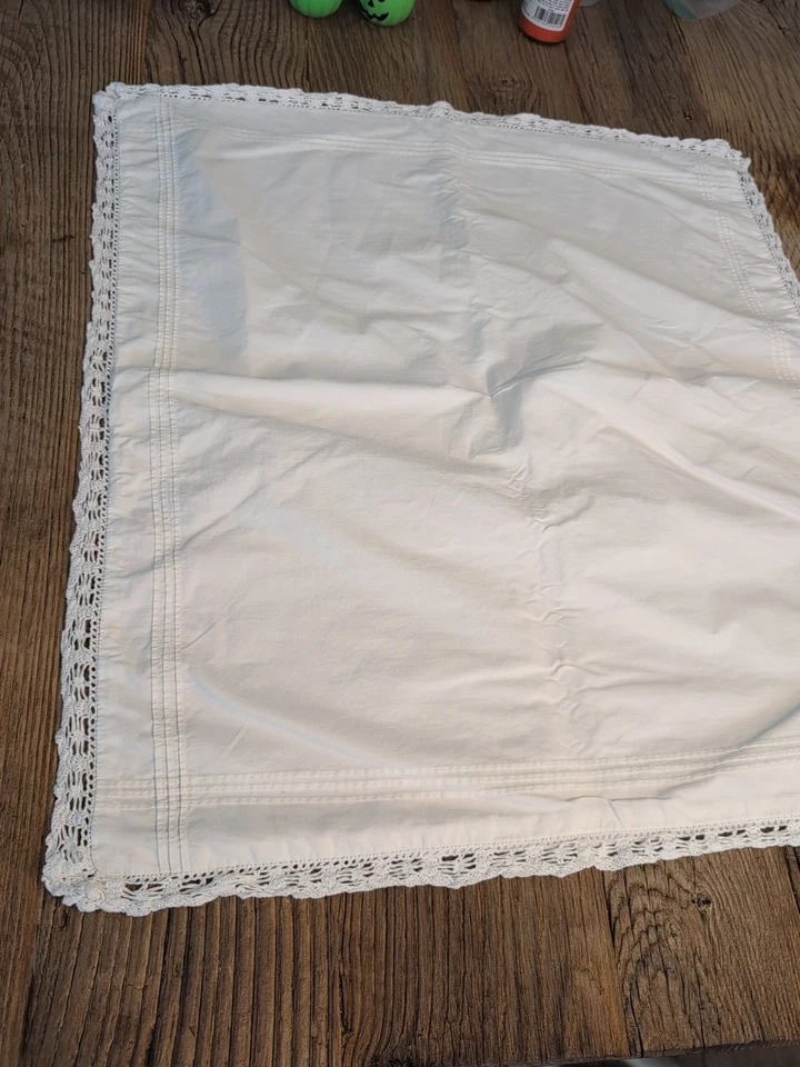 Lauren Ralph Lauren Blanco Europeo Euro Almohada Falsa Bordado Borde Pintuck Foto 3 de 4