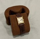 Vintage Seiko 1500-5039 Tank Watch Roman Numeral White Dial Cabochon Crown