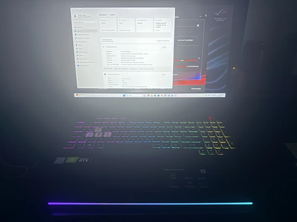 ASUS ROG Strix SCAR II GL704GW-EV005T 17,3 Zoll (1TB HDD + 512GB SSD, Intel... - Bild 4 von 4