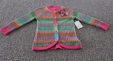 VTG Susan Bristol Sweater Womens Small Multi Colored Knit Cardigan Nwt