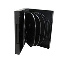 Black 12 Disc CD/DVD/Blu-ray Case with 5 Flip Trays and Outter Clear Artwork