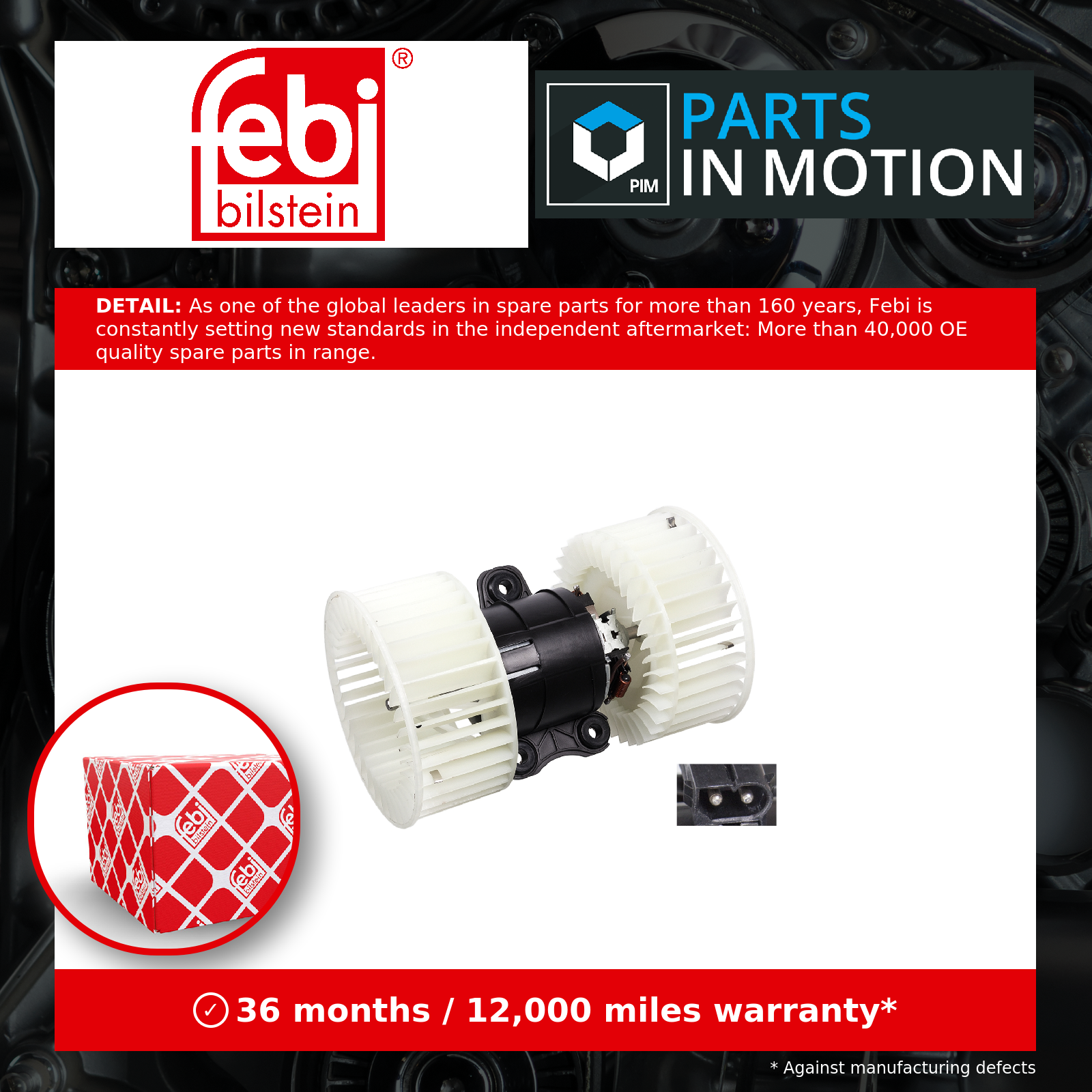 Interior Blower Motor fits BMW X5 E53 4.4 00 to 06 Heater 64118385558 Febi New - Image 3