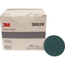3M 36526 2" 60 Grit Roloc Green Abrasive Discs, Box of 25