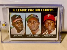 1967 Topps Roberto Clemente, Hank Aaron, Dick Allen #242 3 Hall Of Famers ! HOFs