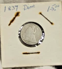 1837 US Seated Liberty Dime 10c AG (Cleaned, Scratch)