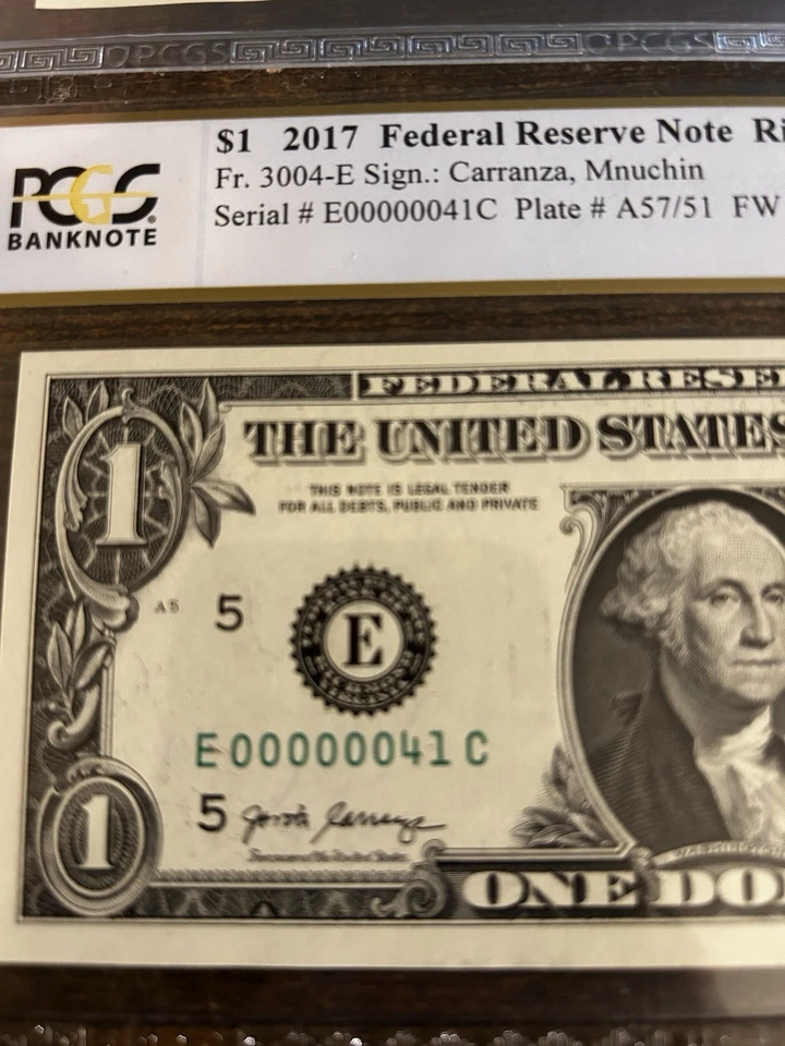 2 Consecutive 2 Digit Serial Number 2017 $1 -PPQ65 & PPQ64 -00000040 & 00000041 - Image 3 of 4