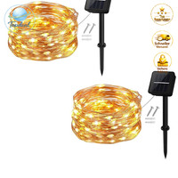 Solar Lichterkette 50LED 5M Wasserdicht Warmweiß AußEnbeleuchtung Garten Deko