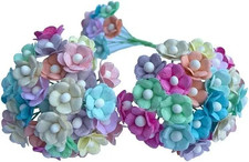 100 PCS Mini Mulberry Paper Flowers, 13-15 Mm Handmade Paper Flowers for Scrapbo
