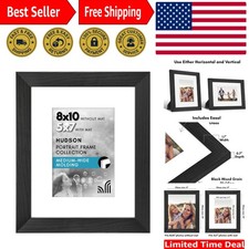 8x10 Picture Frame with Shatter-Resistant Glass - Use as 5x7 Frame with Mat o...