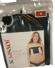 Joy Spun Black Breast Pump Zipper Front Bra Size Medium New