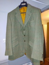 Men's Tweed Wool Blazer  Sports Jacket Green check 42 R Bladen Supasax