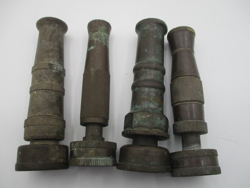4 VINTAGE BRASS COPPER GARDEN HOSE NOZZLES