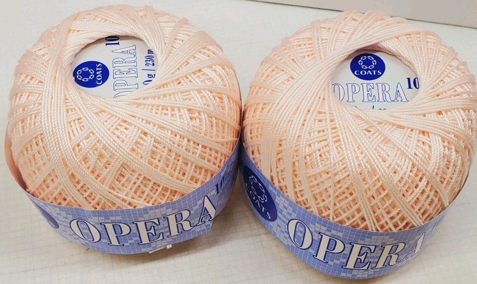 2 Balls Coats Opera Crochet Thread #10 50 Grams LIGHT PINK From Orig Box - Image 2 of 4