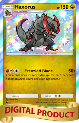 shiny haxorus pokemon card Pokemon Pocket TCG Card Game 1 Star Shiny Haxorus Mega Shine DIGITAL