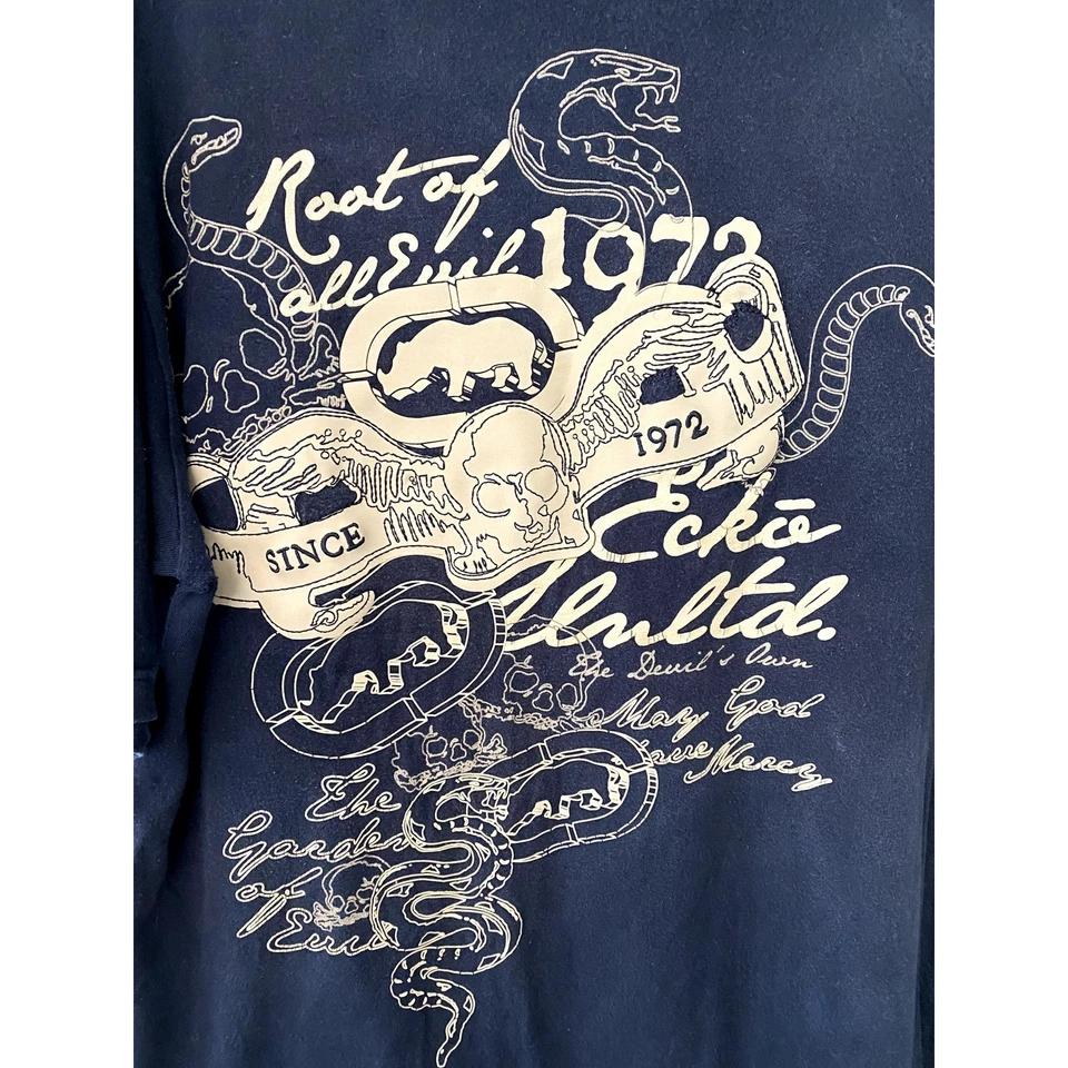 Мужская винтажная футболка Y2K Echo Unlimited черная с графикой размер 3XL - Изображение 3 из 4