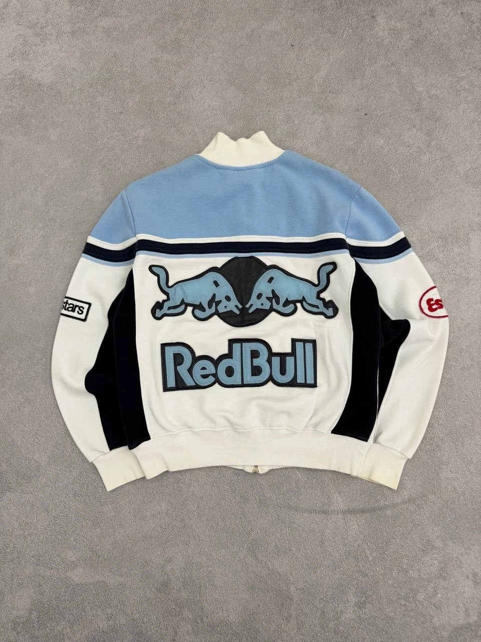 Vintage Red Bull Racing Biker Jacket Sweatshirt Motul Ducati Patches Y2K Hype image 14
