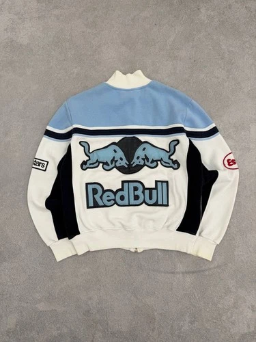 Vintage Red Bull Racing Biker Jacket Sweatshirt Motul Ducati Patches Y2K Hype image 14