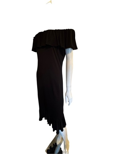 Celine schwarz Rüschen Schulterfrei Jerseykleid Neu mit Etikett $ 550 12 - Bild 9 von 12