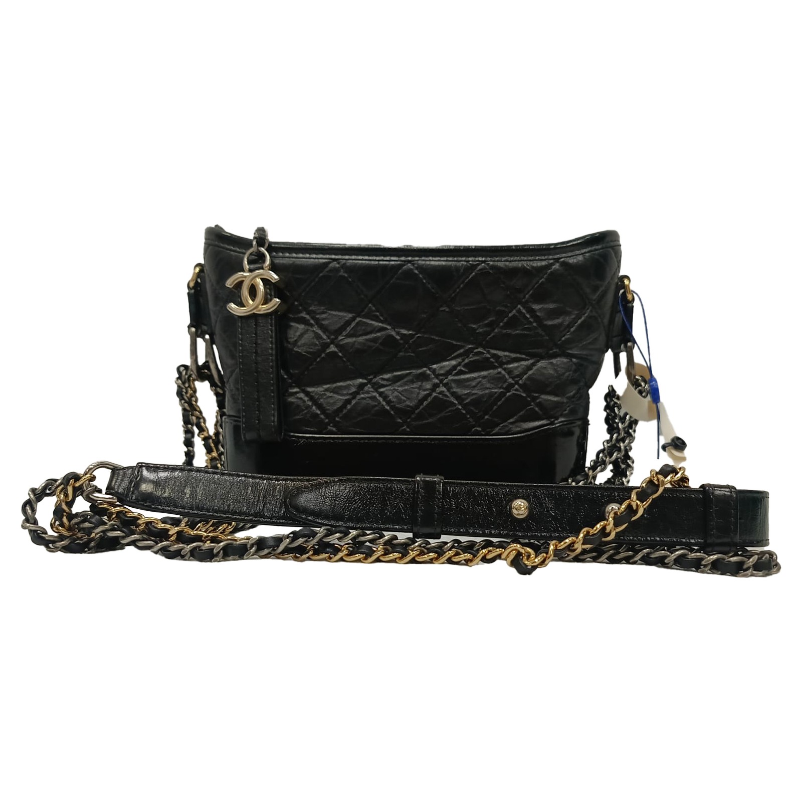 Chanel Small Gabrielle Hobo Bag In  Calf Leather Women Black One Size