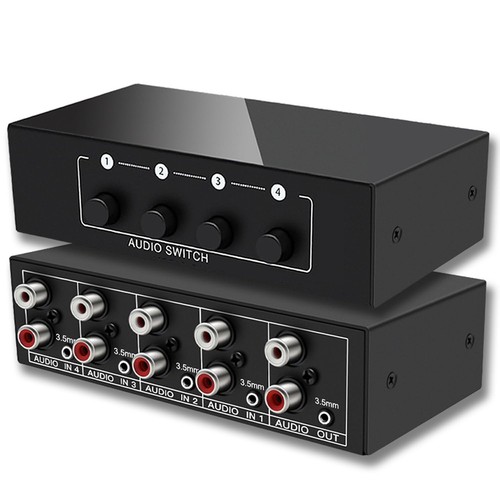 PROZOR 6 Port Mini Commutateur Audio Stéréo,6X1/1X6 RCA Audio Bi-Directionnel Switcher Avec