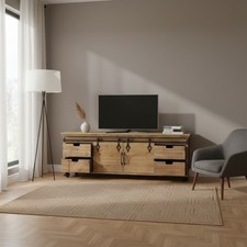 DecHome Mobile TV Industriale Metallo e Legno 151x45x52 Marrone