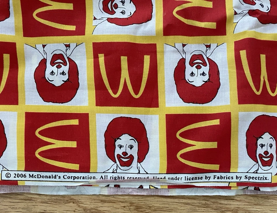 2006 McDonald’s Fabric Ronald Logo Pattern Spectrix (Around 78” x 43.5”) - Image 4 of 4