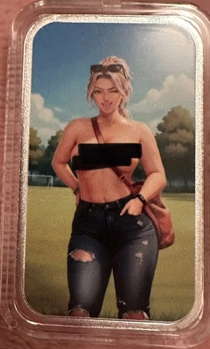 Bullion Baddies S 6 Bougie Baddies Cassandra Cougar Naughty 1 oz Silver Bar