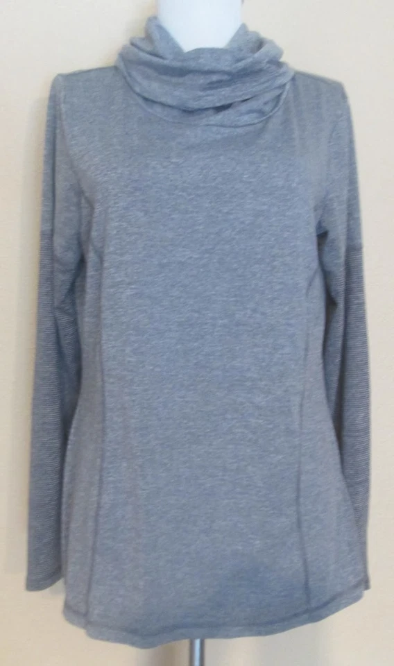 Danskin Now Gray Long Sleeve Dri More Cowl Neck Top Women's Size 8 ~ NICE - Image 2 of 4
